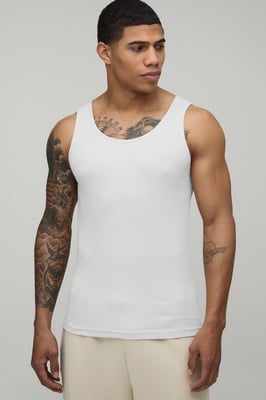 Basic Muscle Fit Ribbed Vest