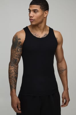 Basic Muscle Fit Ribbed Vest