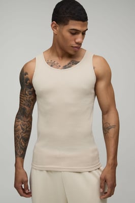 Basic Muscle Fit Ribbed Vest