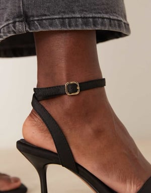 ASOS DESIGN Hollow barely there heeled sandals in black