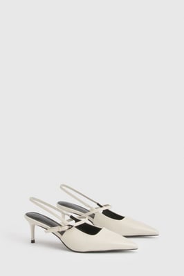 Buckle Strap Slingback Court Heels