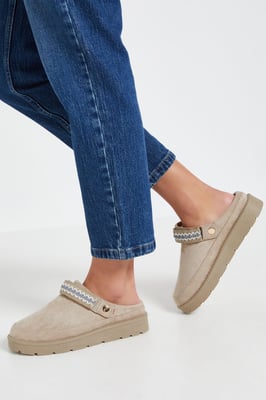 Zinnias Faux  Slingback Closed Toe Cosy Mules