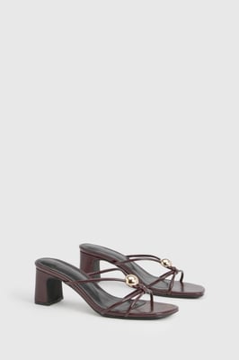 Gold Trim Strappy Mules