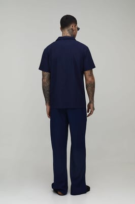 Tall Regular Short Sleeve Linen Blend Shirt