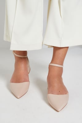 Bennie Faux Leather Pointed Low Block Heel Court Shoes