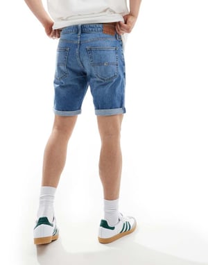 Tommy Jeans Scanton slim denim shorts in mid wash