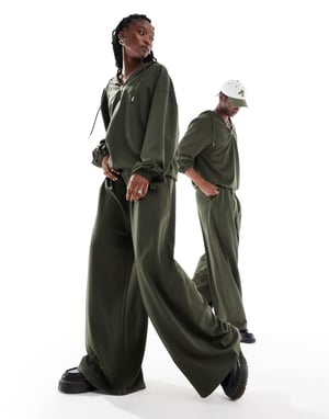 COLLUSION unisex tailored hoodie in olive co-ord