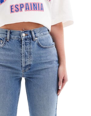 Topshop Hourglass Ember low rise straight leg jean in vintage blue