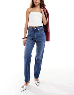 Tommy Jeans Izzie high rise slim straight jeans in dark wash