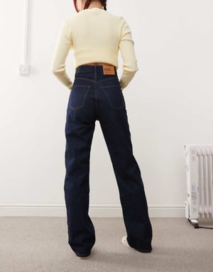 Dr Denim Echo regular fit straight leg in dark blue stone with spray