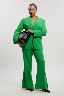 Plus Size Compact Stretch Single Breasted Tailored Blazer