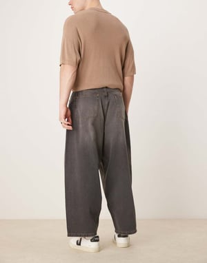 ASOS DESIGN oversized baggy fit jeans in washed black