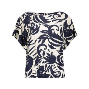 Geisha 63236-26 675 top flower bi-color navy/off-white