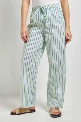 Stripe Elasticated Waist Wide Leg Printed Trouser