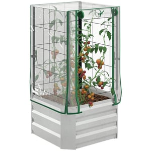4goodz 3-delige set plantenbak, serre met plastic hoes 53x53x90 cm