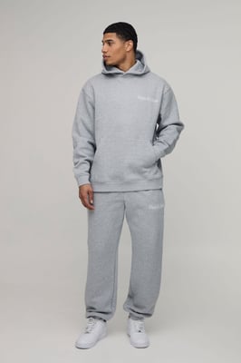 Oversized Club De Sante Printed Hooded Tracksuit