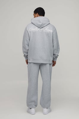 Oversized Club De Sante Printed Hooded Tracksuit