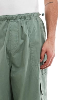 ASOS DESIGN parachute cargo trouser in green