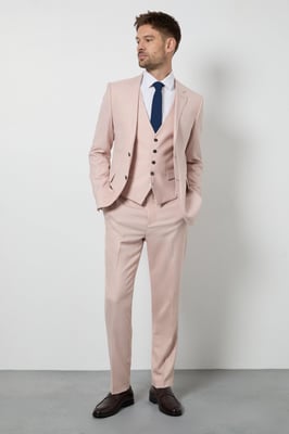 Light Pink Slim Fit Suit Trousers