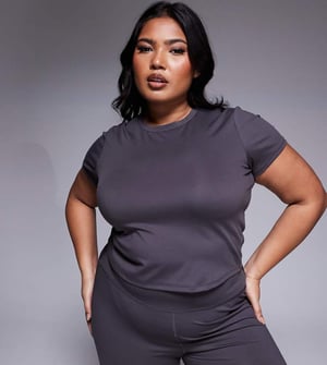 4505 Curve Icon soft touch studio baby t-shirt in granite grey