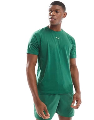 Puma Evolve Training short sleeve running t-shirt in green