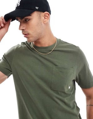 Farah stacy pocket t-shirt in khaki green