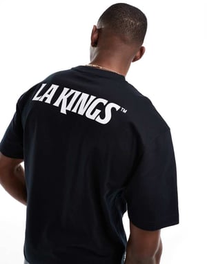 ONLY & SONS relaxed fit t-shirt with LA Kings print in black