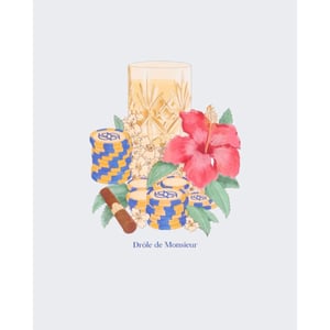 Drole De Monsieur Heren t-shirt hibiscus club