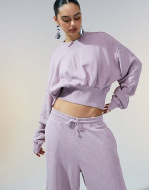ASOS DESIGN co-ord oversized barrel leg jogger with seam detail in washed mauve