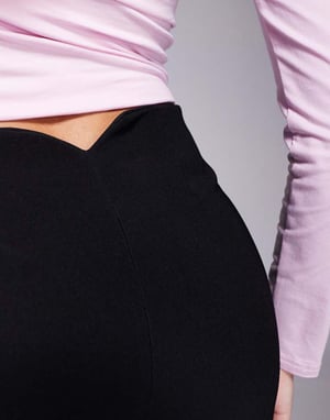 ASOS DESIGN high waist straight leg trouser with side split in black