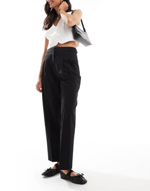 ASOS DESIGN tailored tapered trousers in black