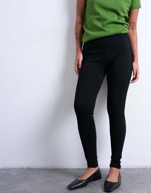 Topshop Petite full length heavy weight legging in black