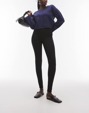 Topshop Tall full length heavy weight legging in black