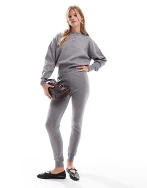 ASOS DESIGN knitted legging co-ord in grey