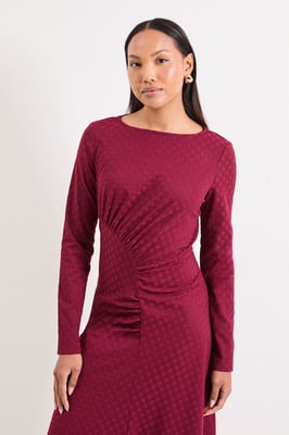 Ponte Ruched Maxi Dress
