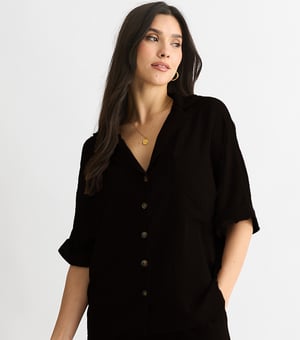 Svart Air Flow Oversized skjorttopp