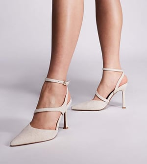 ASOS DESIGN Wide Fit Past high heeled shoes in natural