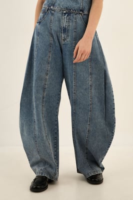 Seam Detail Balloon Leg Denim Jean
