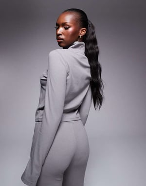 Weekend Collective zip through micro fleece co-ord in grey