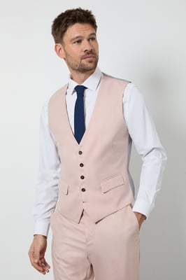 Light Pink Slim Fit Waistcoat
