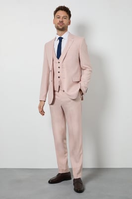 Light Pink Slim Fit Waistcoat