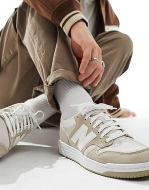 New Balance 480 unisex suede trainers in sand