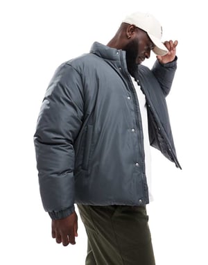 ASOS DESIGN puffer jacket in grey
