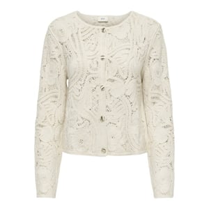 Jacqueline de Yong zanka l/s crochet cardigan jrs 15372593 cloud dancer