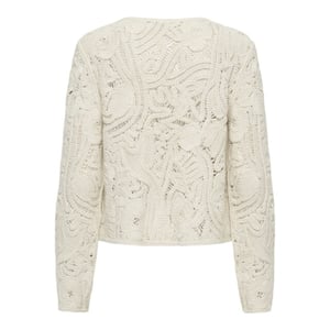 Jacqueline de Yong zanka l/s crochet cardigan jrs 15372593 cloud dancer