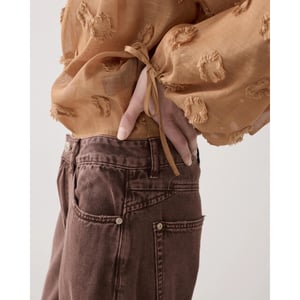 Summum 4s2914-12401 713 baggy loose pant rugged cotton twill coffee