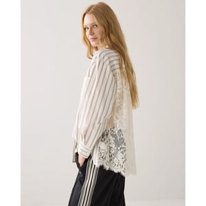 Summum 2s3364-12437 122 blouse stripe lace mix ivory