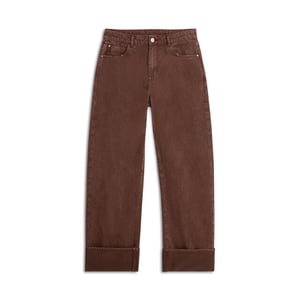Summum 4s2914-12401 713 baggy loose pant rugged cotton twill coffee