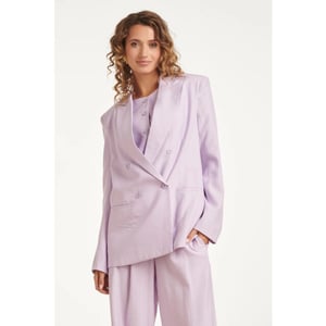Smashed Lemon Linnen-look blazer met dubbele knoopsluiting |