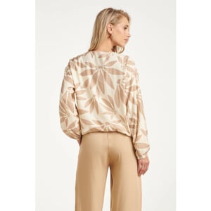 Smashed Lemon Bomberjack met abstracte bloemprint beige/wit |
